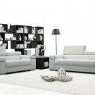 Soho Modern Black or White Leather 2pc Sofa Set