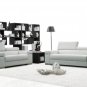 Soho Modern Black or White Leather 2pc Sofa Set