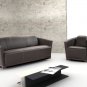Hotel Brown Italian Leather 2pc Sofa and Chair