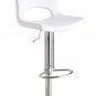 2033 Swivel Barstool in White Leather Textil