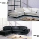 Julie Sectional Sofa in Black or White Leather Match