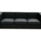 Cour Black Italian Leather Sofa