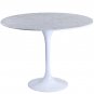 40" Tulip Style White Marble Table