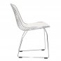 Bertolia Style Set of Two Side Chair with White Vinyl Seat Pad