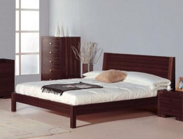 Alpha Modern King Platform Bed in Wenge Finish