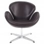 Swan Style Chair in Brown Leather