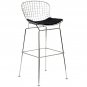 Bertolia Style Bar Stool with Black Vinyl Seat Pad