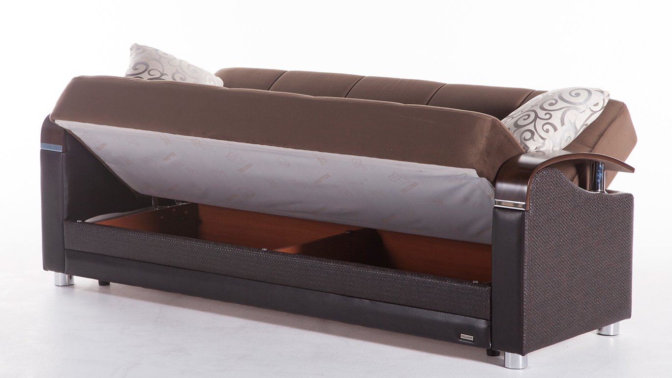 Luna Sofa bed With Storage in Naomi Brown