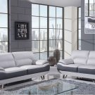 U7330 White and Gray 3 Piece Bonded Leather Sofa Set
