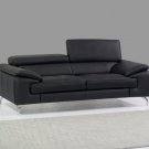 A973 Premium Black Leather Sofa