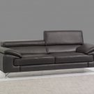 A973 Premium Slate Grey Leather Sofa