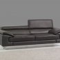 A973 Premium Slate Grey Leather Sofa