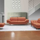 J&M Astro 3pc Sofa Set in Pumpkin Italian Leather