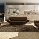 J&M Astro 3pc Sofa Set in Chocolate Italian Leather