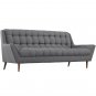 Maurin Mid Century Style Sofa in Grey Fabric