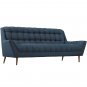 Maurin Mid Century Style Sofa in Azul Fabric