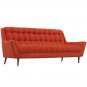 Maurin Mid Century Style Sofa in Red Fabric