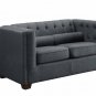 Cairns Charcoal Love Seat with Tufted Back