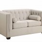 Cairns Oatmeal Love Seat with Tufted Back