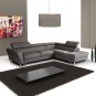 Sparta Dark Gray Italian Leather Sectional Sofa