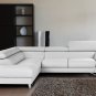 Sparta White Italian Leather Sectional Sofa