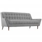 Maurin Mid Century Style Sofa in Lt Grey Fabric