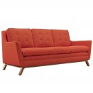 Kendall Mid Century Style Sofa in Red Fabric