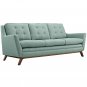 Kendall Mid Century Style Sofa in Agua Fabric