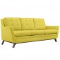 Kendall Mid Century Style Sofa in Yellow Fabric