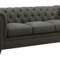 Roy Traditional Button-Tufted Sofa in Grey Fabric