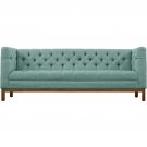 Chloe Mid Century Style Sofa Agua Fabric