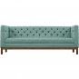 Chloe Mid Century Style Sofa Agua Fabric