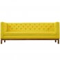 Chloe Mid Century Style Sofa Yellow Fabric