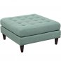 Emma Tufted Square Ottoman in Aqua