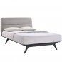 Logan Queen Size Bed in Grey/Black Color