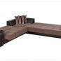 Moon Modern Sectional Sofa Bed, Chair and Ottoman in Troya Brown Color