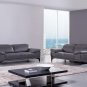 S215 Dark Grey Leather Sofa and Loveseat