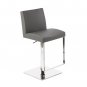 Set of Two Napoli Swivel Bar stool in Grey Vinyl