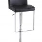 Set of Two Napoli Swivel Bar stool in Black Vinyl