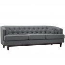 Jollene Mid Century Style Sofa Gray Fabric