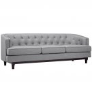 Jollene Mid Century Style Sofa Lt Gray Fabric