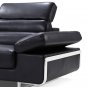 2347 Black Half Leather Sectional