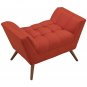 Eliot Tufted Ottoman in Red Orange