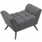 Eliot Tufted Ottoman in Dark Gray