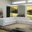 Lego 7pc Set In White Leather Sectional