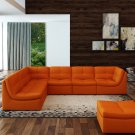 Lego 7pc Set In Pumpkin Leather Sectional