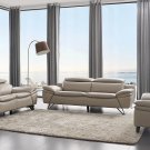 973 Lt Grey Leather Sofa and Loveseat