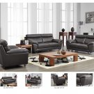 8049 Grey Leather Sofa and Loveseat
