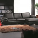 Prestige Black Leather Sectional Sofa