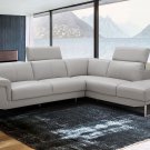 Athena Grey Leather Sectional
